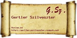 Gertler Szilveszter névjegykártya